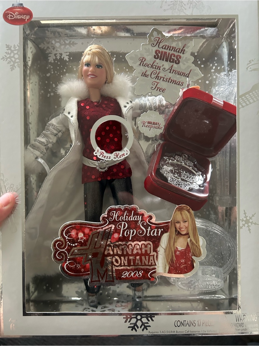 Disney Hannah Montana Holiday Pop Star Doll - Red, Silver & White